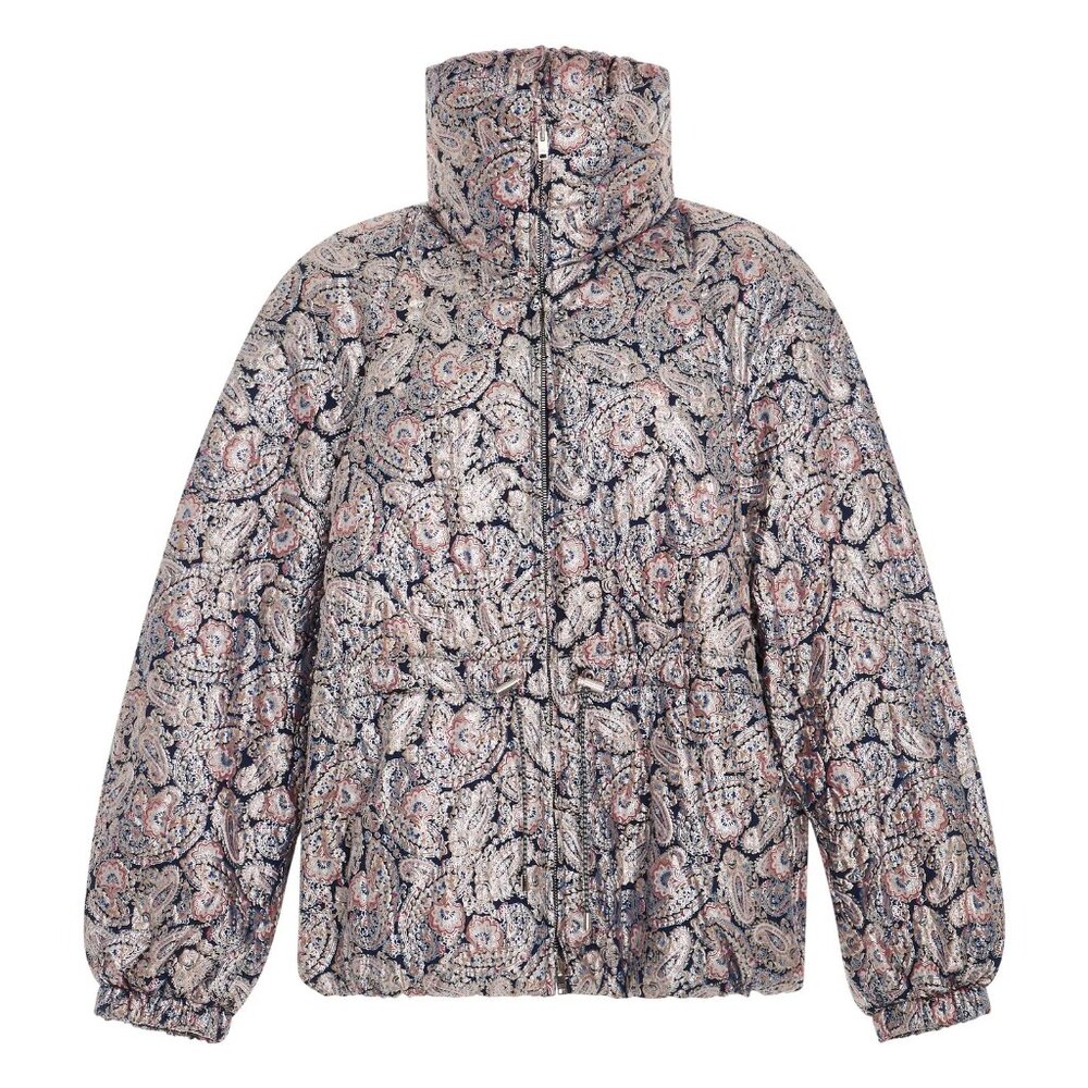★ Worn Once! ★ Isabel Marant Calvin Metallic Paisley Puffer Jacket - Picture 3 of 8